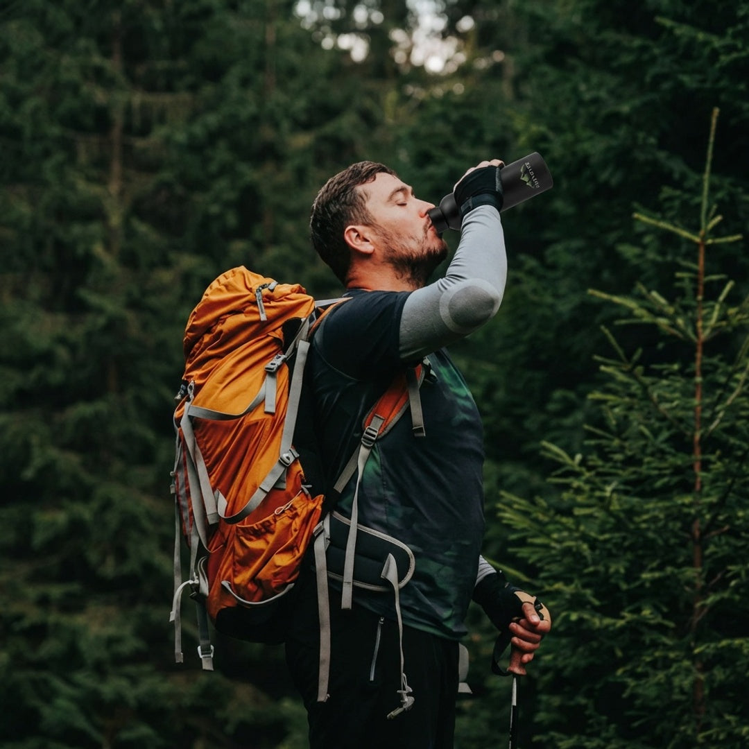 RandoTec – Bouteille Thermos Inox 1L Isotherme Bouchon Métal – Randonnée Camping - Noir